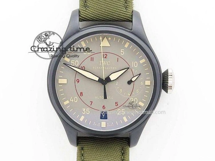 MIROTIME 0318 TimelessDesign Big Pilot IW510301 Satin-Polished SS YLF Best Edition Black Dial On Leather Strap A 7213